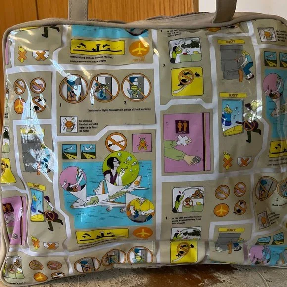 Vinyl Funny Comic Travel Bag Carry on ! Some Flaws but GUC ! MoMA Art - Picture 5 of 16